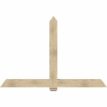 Ekena Millwork Eugene Rough Sawn Timber Gable Bracket, Douglas Fir, 84"W x 56"H x 6"D x 6"F, 16/12 Pitch GBW084X56X0606EUG00RDF